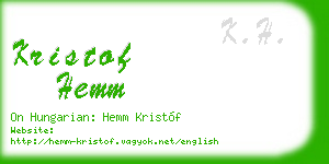 kristof hemm business card